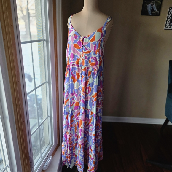 FRNCH Amande Colorful Floral Tiered Maxi Dress Size S  - Picture 2 of 8